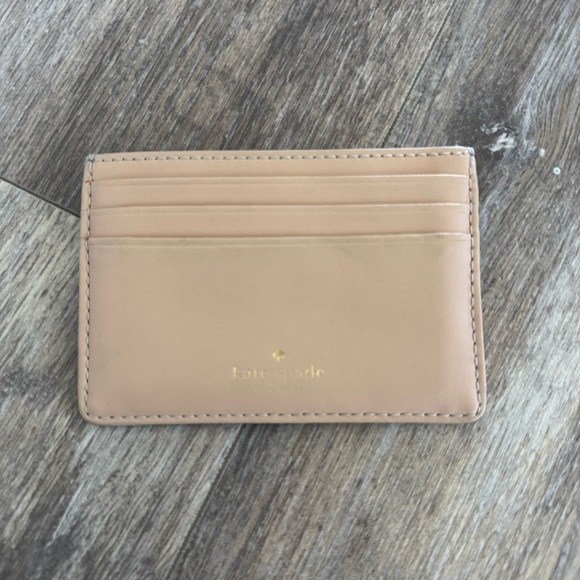 Kate Spade Black Pebbled Leather Card Holder Wallet - Pink Interior - Picture 2 of 5